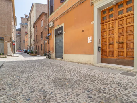 Building entrance on a street in the historic centre